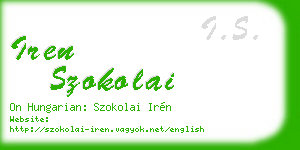 iren szokolai business card